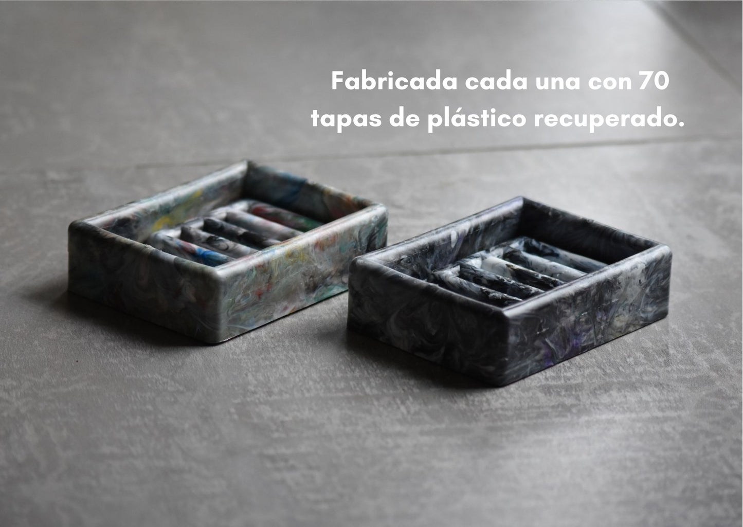 Jabonera ♻️ de 70 tapas de plástico