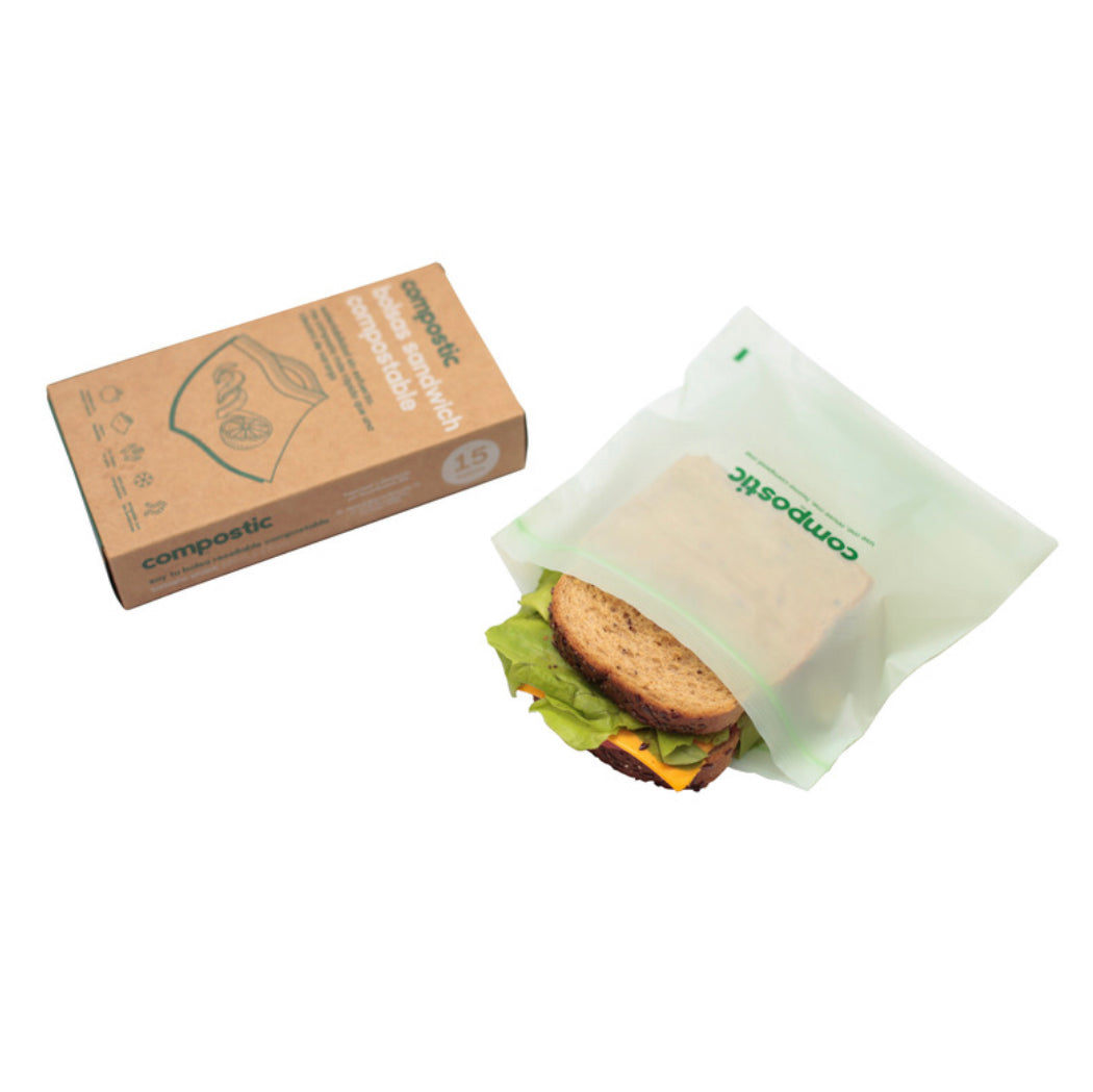 Compostic Bolsas reutilizables con cierre sandwich compostables
